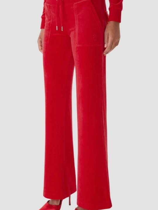 Zdjęcie produktu JUICY COUTURE Czerwone spodnie dresowe damskie Layla Low Rise Pocket, Rozmiar S