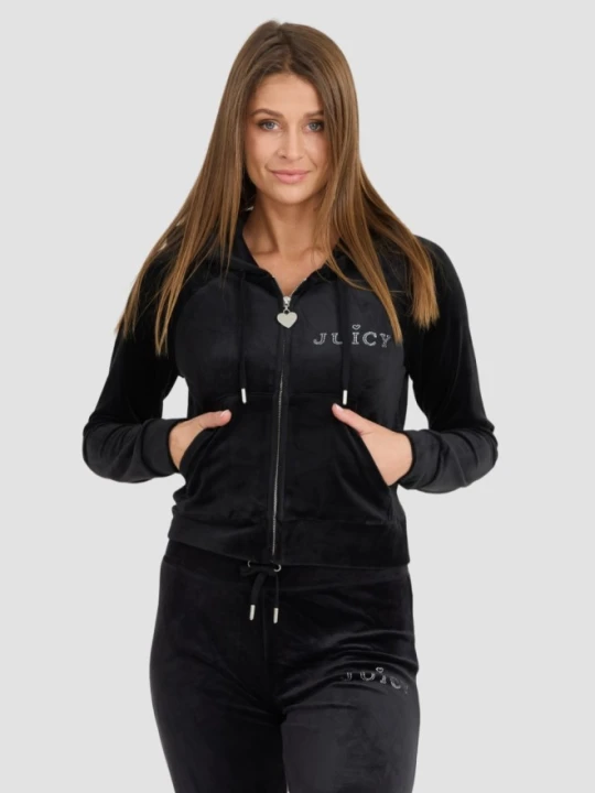 Zdjęcie produktu JUICY COUTURE Damska czarna bluza Regal Madison Hoodie, Rozmiar M
