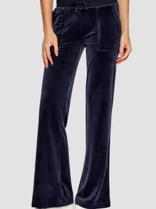 Zdjęcie produktu JUICY COUTURE Granatowe spodnie dresowe damskie Layla Low Rise, Rozmiar M Niebieski