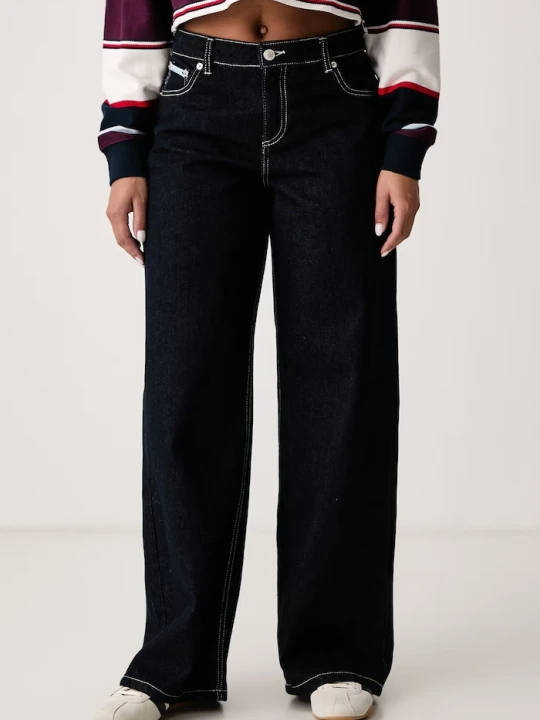 Zdjęcie produktu Juicy Couture jeansy wide leg damskie DOG CREST WIDE LEG granatowy