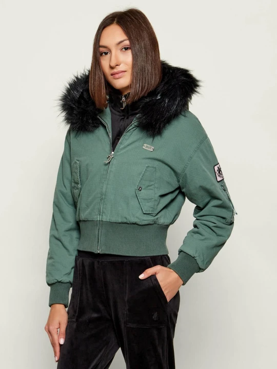 Zdjęcie produktu Juicy Couture Kurtka bomber Twill | Cropped Fit zielony