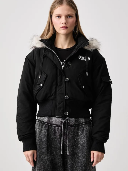 Zdjęcie produktu Juicy Couture kurtka damska CAMILLE REBELLE NYLON czarny