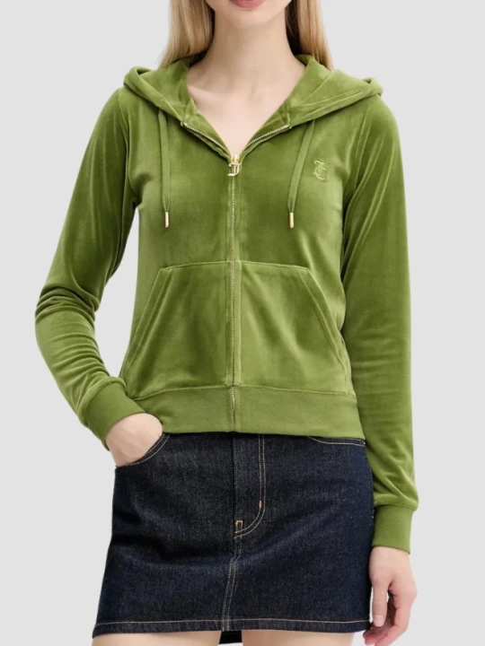 Zdjęcie produktu JUICY COUTURE Oliwkowa bluza damska Robertson Hoodie, Rozmiar XL Zielony
