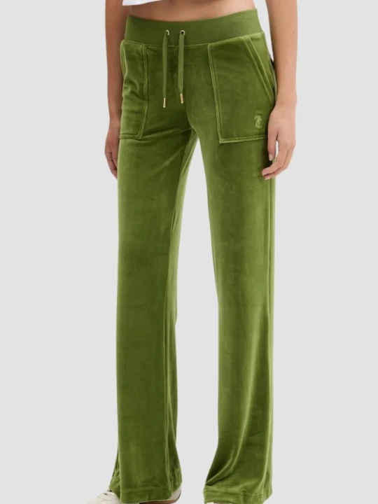 Zdjęcie produktu JUICY COUTURE Oliwkowe spodnie dresowe damskie Layla Low Rise, Rozmiar M Zielony