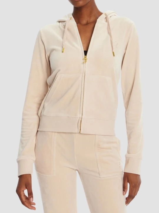 Zdjęcie produktu JUICY COUTURE Piaskowa bluza damska Robertson Hoodie, Rozmiar M Beżowy