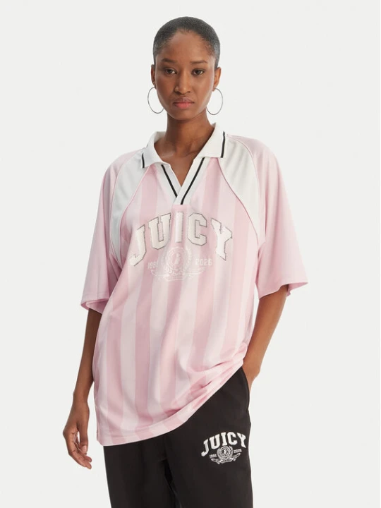 Zdjęcie produktu Juicy Couture Polo Juicy Football JCSCT126407 Różowy Oversize