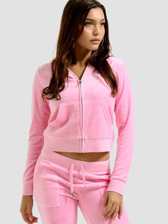 Zdjęcie produktu JUICY COUTURE Różowa bluza damska Robertson Hoodie, Rozmiar S
