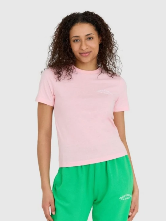 Zdjęcie produktu JUICY COUTURE Różowy t-shirt damski haylee recycled z haftowanym logo, Rozmiar M