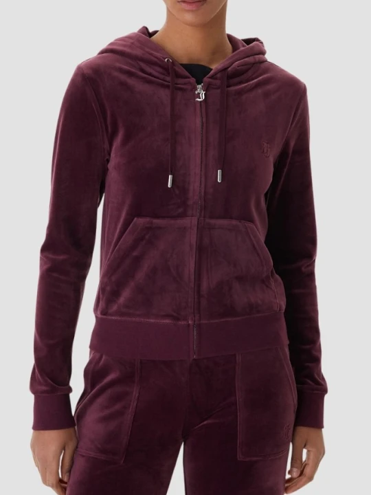 Zdjęcie produktu JUICY COUTURE Śliwkowa bluza damska Robertson Hoodie, Rozmiar L Fioletowy