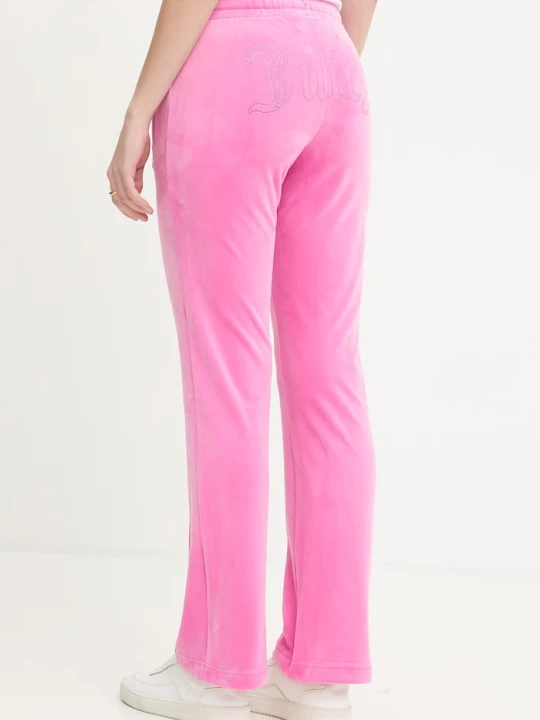 Zdjęcie produktu Juicy Couture spodnie dresowe damskie welurowe TINA COL OUT TR różowy