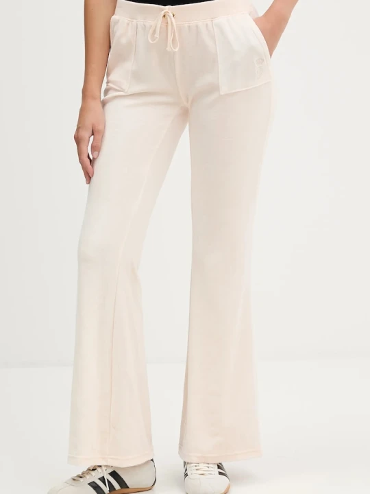 Zdjęcie produktu Juicy Couture spodnie dresowe welurowe CAISA LOW RISE PANT beżowy