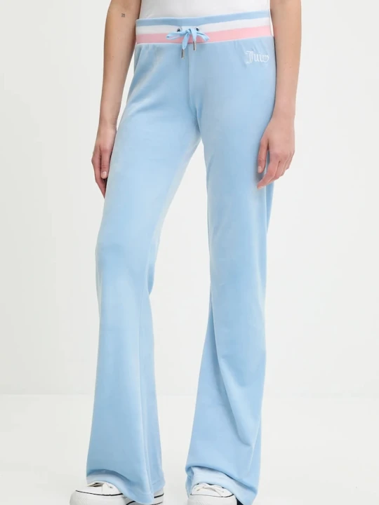 Zdjęcie produktu Juicy Couture spodnie dresowe welurowe CHRISTINE STRIPE LOW RISE niebieski