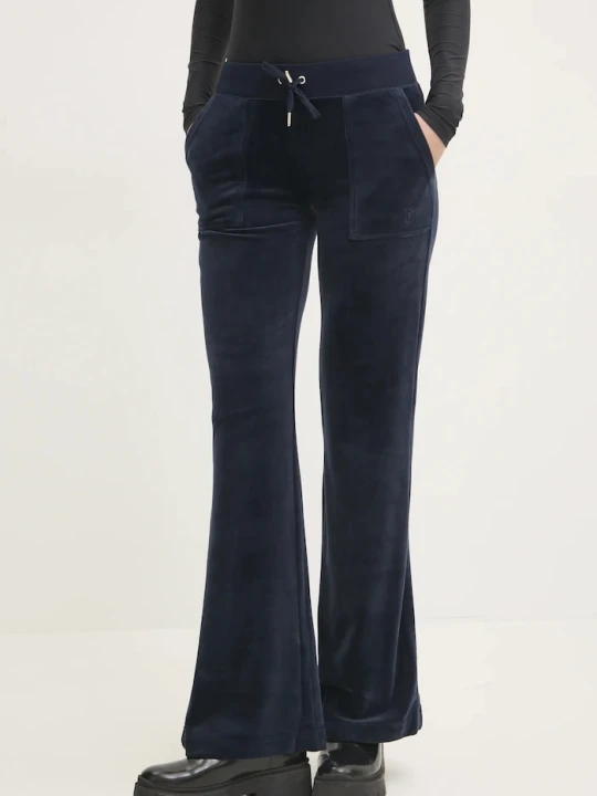Zdjęcie produktu Juicy Couture spodnie dresowe welurowe LAYLA POCKET LR granatowy