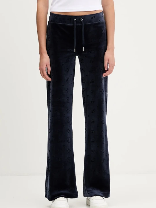 Zdjęcie produktu Juicy Couture spodnie dresowe welurowe Monogram Lisa granatowy