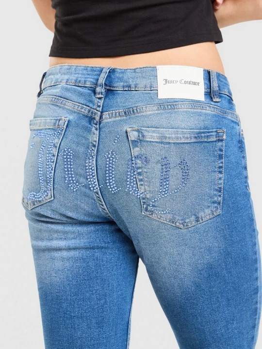 Zdjęcie produktu Juicy Couture Spodnie Low Rise Washed Denim Dmnt niebieski