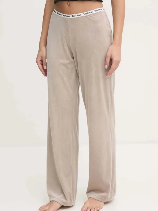 Zdjęcie produktu Juicy Couture spodnie piżamowe VICKY RIB FLARE PANT beżowy