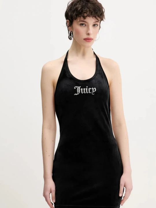 Zdjęcie produktu Juicy Couture sukienka welurowa HALTER czarny