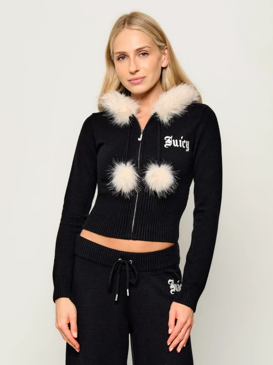 Zdjęcie produktu Juicy Couture Sweter Juicy Diamante | Cropped Fit czarny