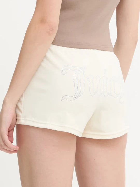 Zdjęcie produktu Juicy Couture szorty damskie welurowe TAMIA SHORTS beżowy