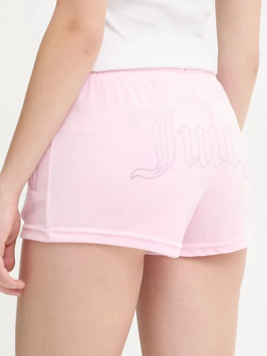 Zdjęcie produktu Juicy Couture szorty damskie welurowe TAMIA SHORTS różowy