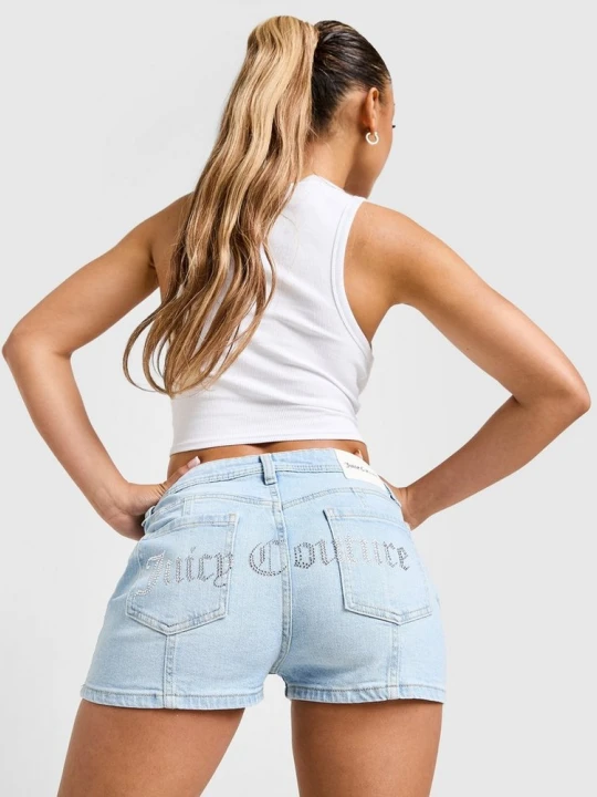 Zdjęcie produktu Juicy Couture Szorty Denim Diamente Logo niebieski