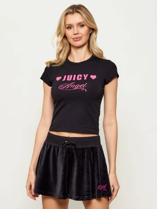 Zdjęcie produktu Juicy Couture T-shirt ANGEL | Cropped Fit czarny