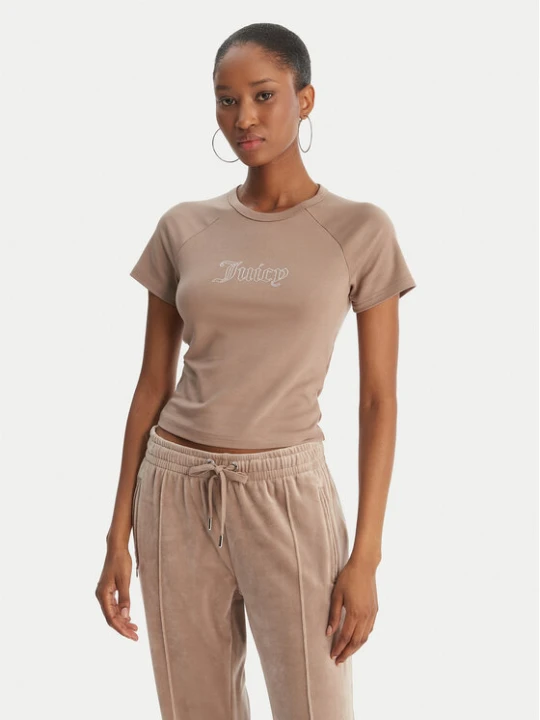 Zdjęcie produktu Juicy Couture T-Shirt Baby JCWCT126317 Beżowy Slim Fit