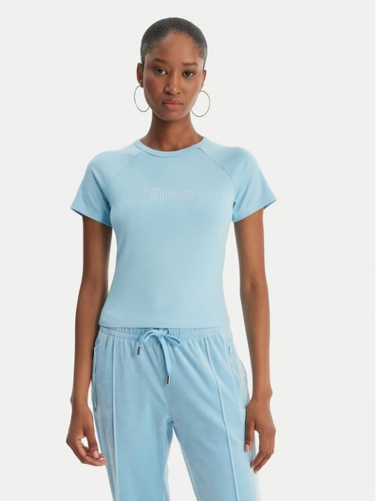 Zdjęcie produktu Juicy Couture T-Shirt Baby JCWCT126317 Błękitny Slim Fit Niebieski jasny