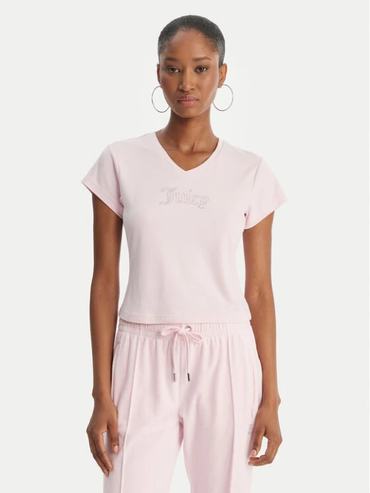 Zdjęcie produktu Juicy Couture T-Shirt Capped JCWCT126318 Różowy Slim Fit