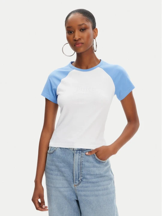 Zdjęcie produktu Juicy Couture T-Shirt Contrast JCWCT125307 Biały Slim Fit