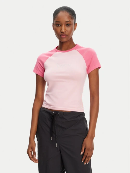Zdjęcie produktu Juicy Couture T-Shirt Contrast JCWCT125307 Różowy Slim Fit