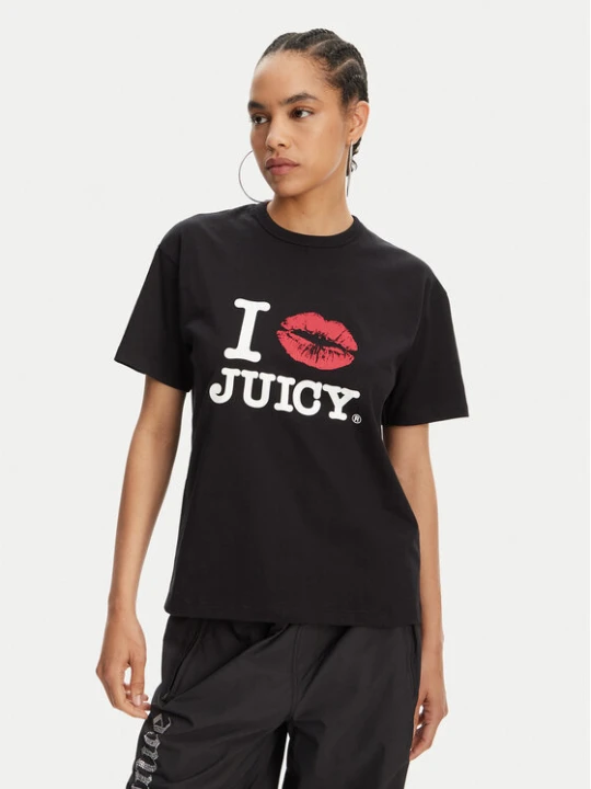 Zdjęcie produktu Juicy Couture T-Shirt I Kiss JCWCT125348 Czarny Oversize