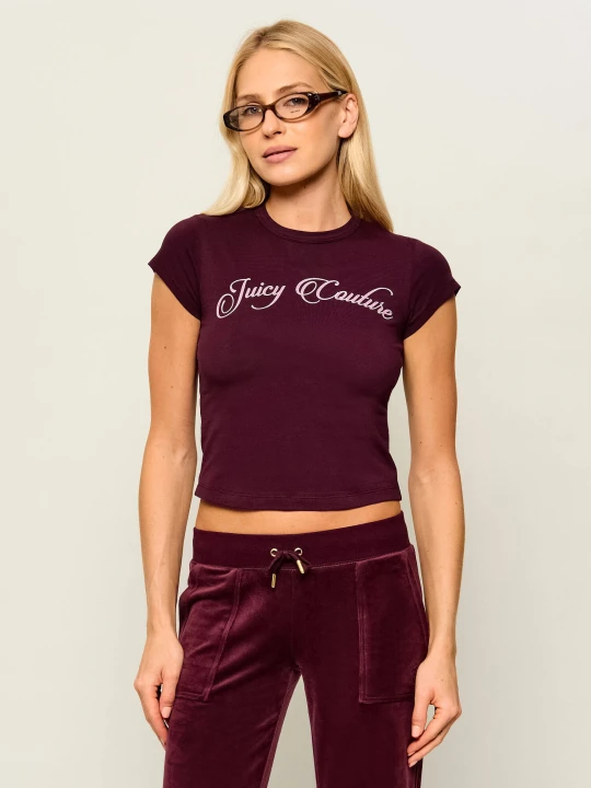 Zdjęcie produktu Juicy Couture T-shirt Script Baby | Slim Fit bordowy