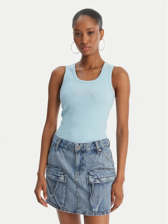 Zdjęcie produktu Juicy Couture Top Thin Strap JCWLV126308 Błękitny Slim Fit Niebieski jasny