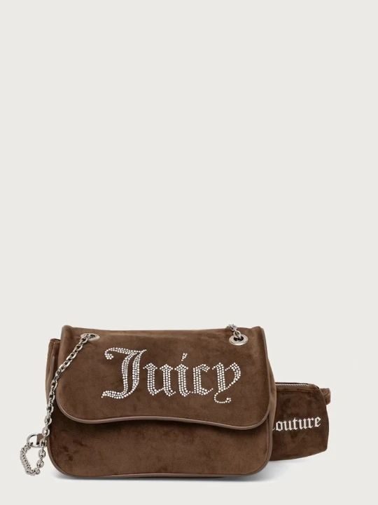 Zdjęcie produktu Juicy Couture torebka crossbody damska welurowa KIMBERLY brązowy
