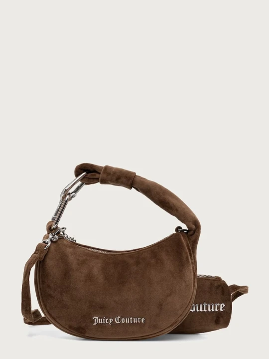 Zdjęcie produktu Juicy Couture torebka hobo damska welurowa Blossom brązowy