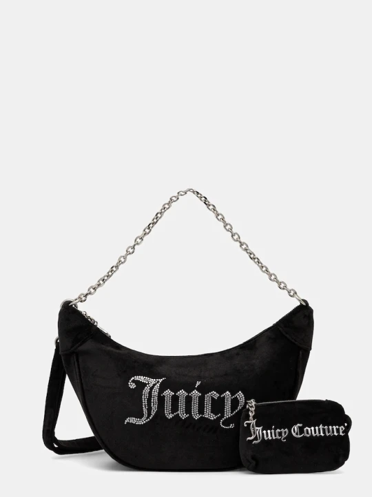 Zdjęcie produktu Juicy Couture torebka rogal damska welurowa Kimberly czarny