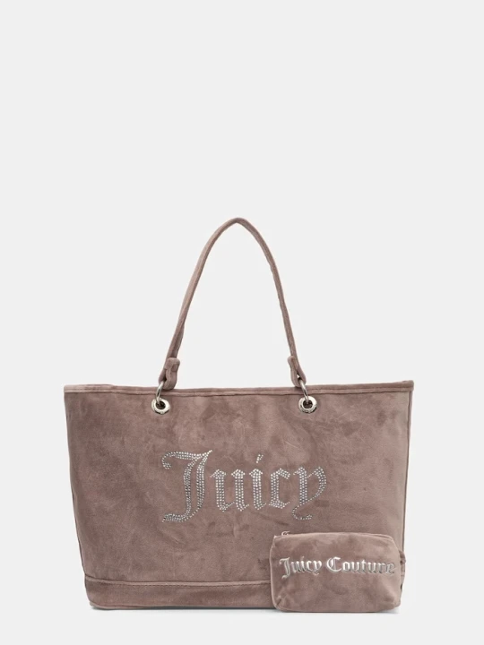 Zdjęcie produktu Juicy Couture torebka tote damska welurowa Kimberly beżowy