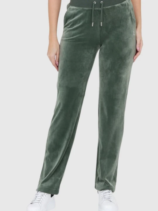 Zdjęcie produktu JUICY COUTURE Welurowe zielone spodnie dresowe damskie diamante bottoms, Rozmiar S