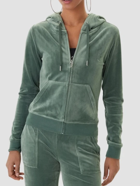 Zdjęcie produktu JUICY COUTURE Zielona bluza damska Gold Robertson Hoodie, Rozmiar M