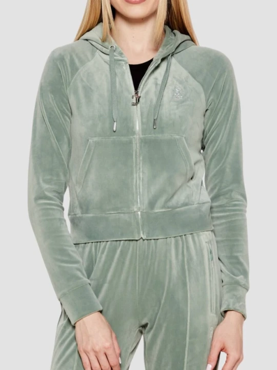 Zdjęcie produktu JUICY COUTURE Zielona damska bluza damska Madison Hoodie, Rozmiar S
