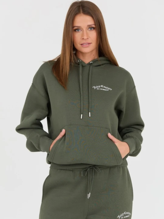Zdjęcie produktu JUICY COUTURE Zielona damska bluza z kapturem Recycled Queenie Hoodie, Rozmiar XXS