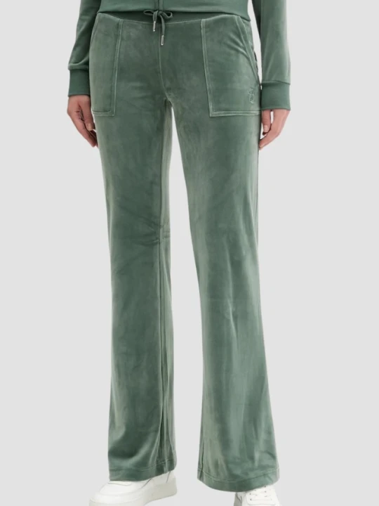 Zdjęcie produktu JUICY COUTURE Zielone damskie spodnie dresowe damskie Layla Low Rise Pocket, Rozmiar XS
