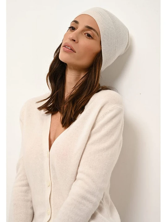 Zdjęcie produktu Just Cashmere Kaszmirowa czapka "Ginger" w kolorze białym rozmiar: onesize