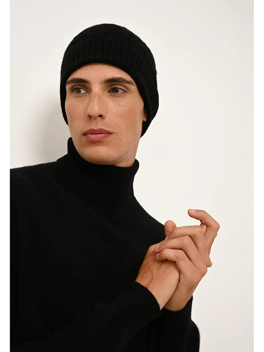 Zdjęcie produktu Just Cashmere Kaszmirowa czapka "Ginger" w kolorze czarnym rozmiar: onesize