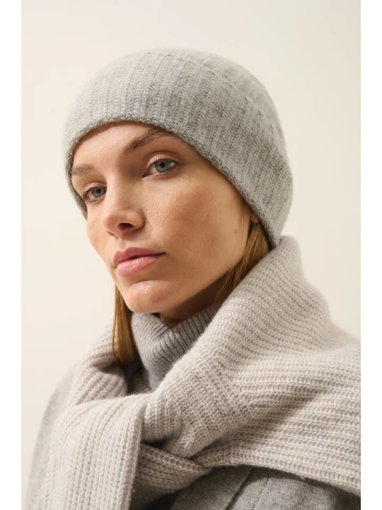 Zdjęcie produktu Just Cashmere Kaszmirowa czapka "Jin" w kolorze szarym rozmiar: onesize