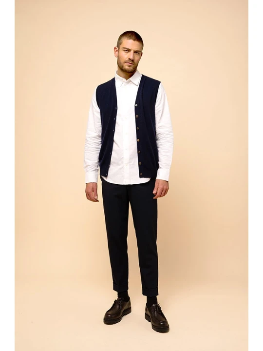 Zdjęcie produktu Just Cashmere Kaszmirowa kamizelka "Lana" w kolorze granatowym rozmiar: XXL