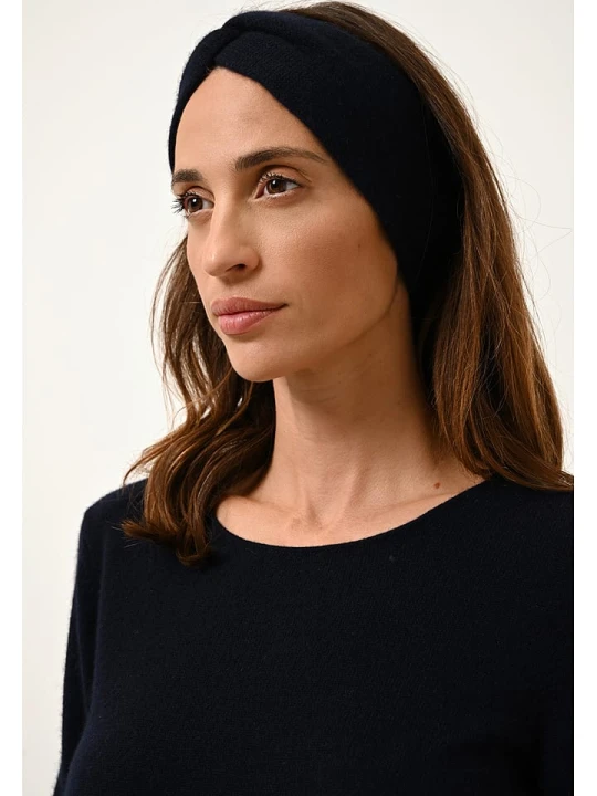 Zdjęcie produktu Just Cashmere Kaszmirowa opaska "Namad" w kolorze granatowym rozmiar: onesize
