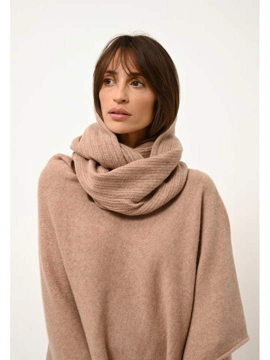 Zdjęcie produktu Just Cashmere Kaszmirowe ponczo "Ashley" w kolorze karmelowym rozmiar: S