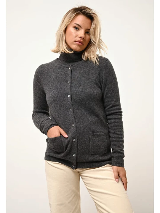 Zdjęcie produktu Just Cashmere Kaszmirowy golf "Ava" w kolorze antracytowym rozmiar: XL